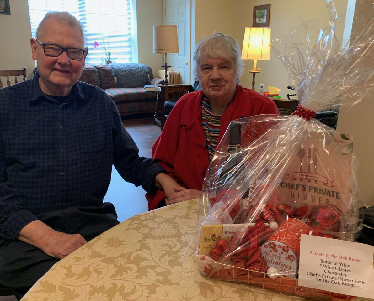 Couple wins gift basket in fundraiser